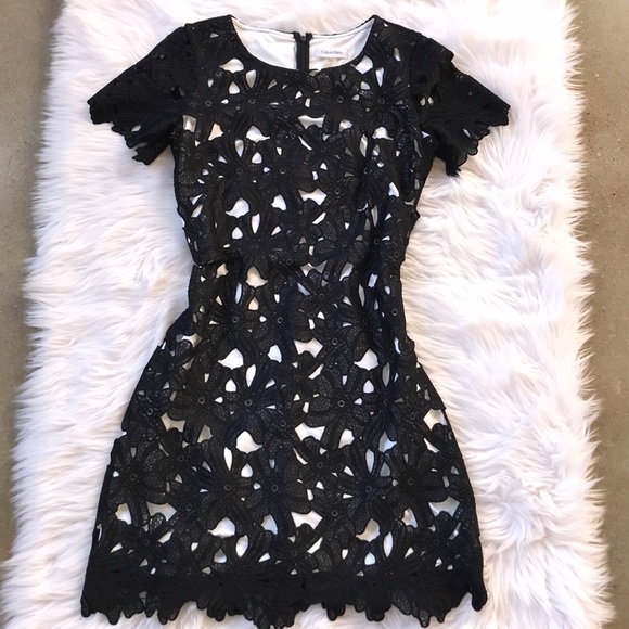 Calvin Klein Dresses & Skirts - Calvin Klein Black Lace Shift Dress
